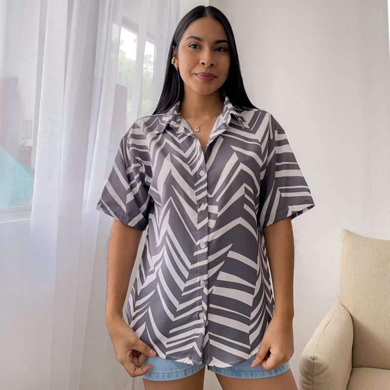 Camisa manga corta cebra gris - Imagen 4