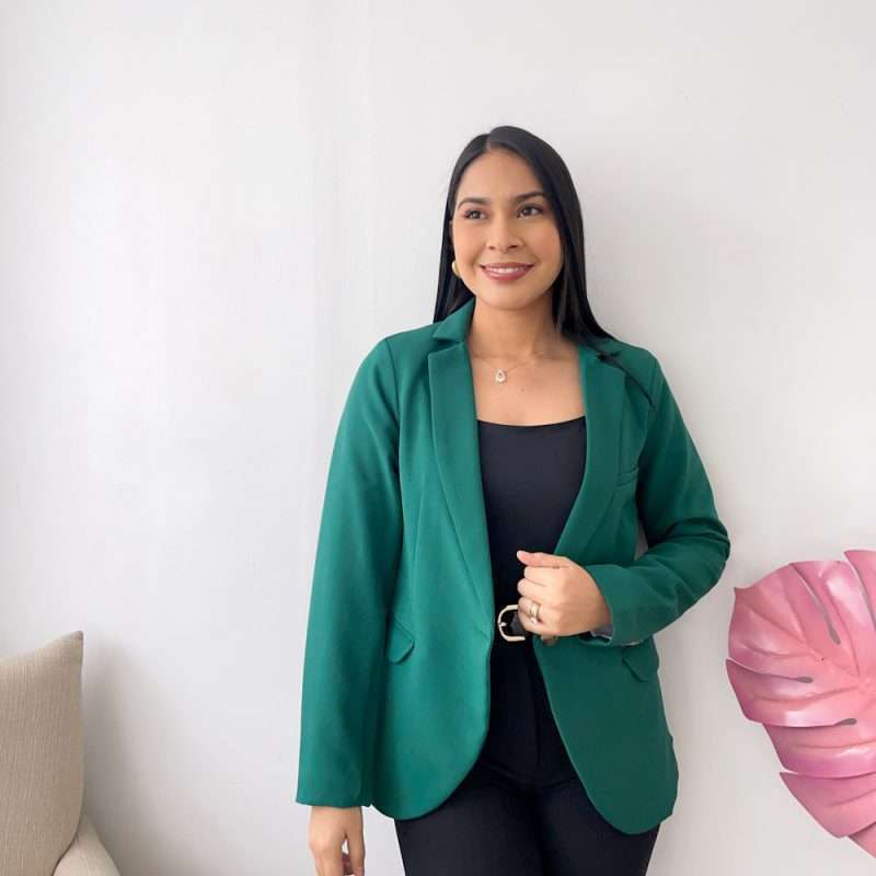Blazer manga larga verde