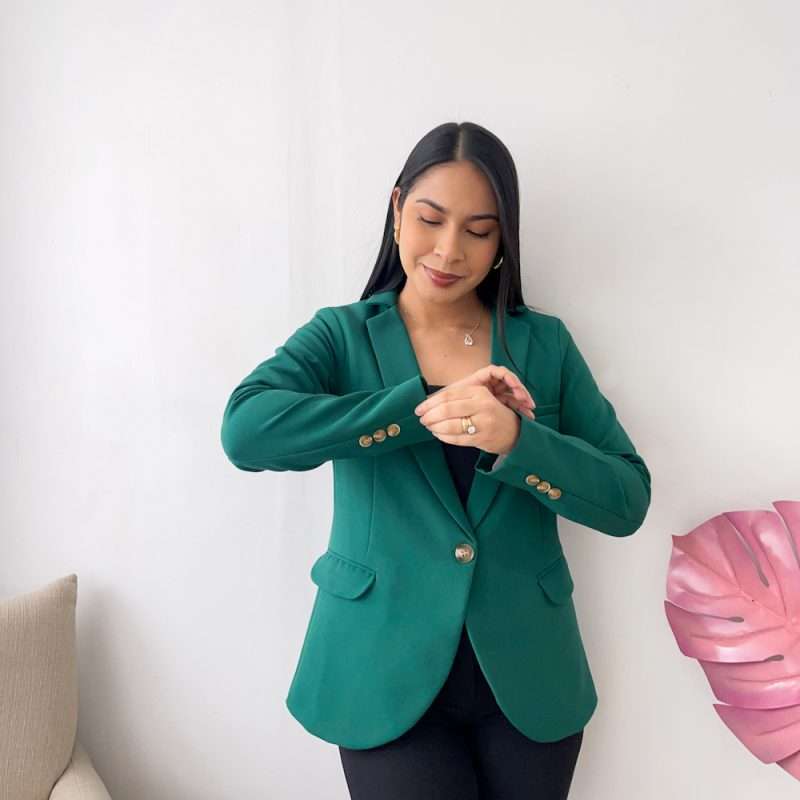 Blazer manga larga verde