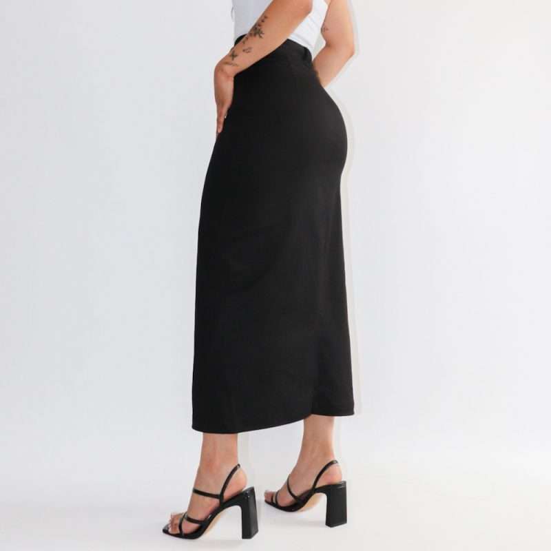 Maxi falda drill negra