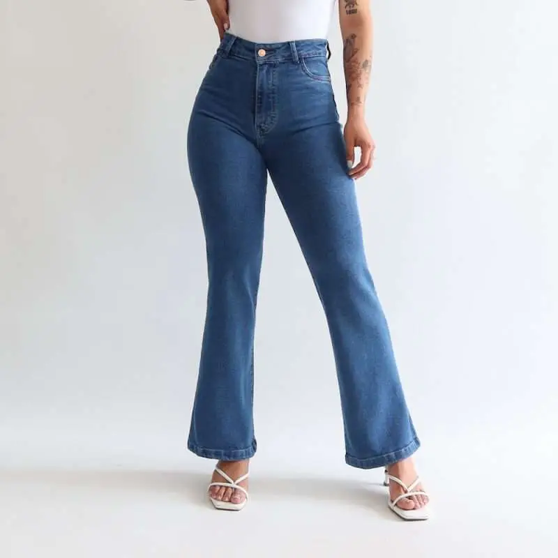 Mini bootcut jeans clasico azul medio