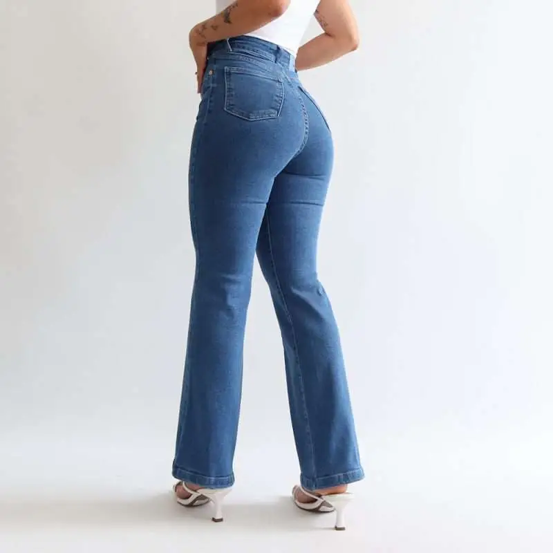Mini bootcut jeans clasico azul medio