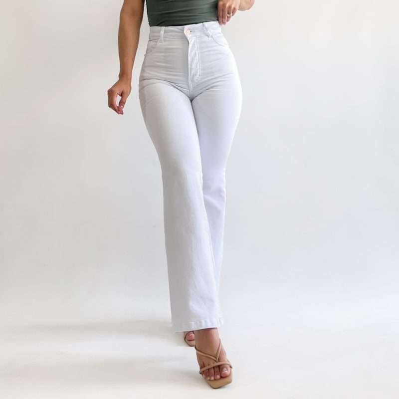 Mini bootcut jeans clasico blanco - Imagen 3