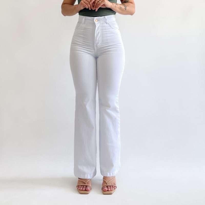 Mini bootcut jeans clasico blanco - Imagen 6