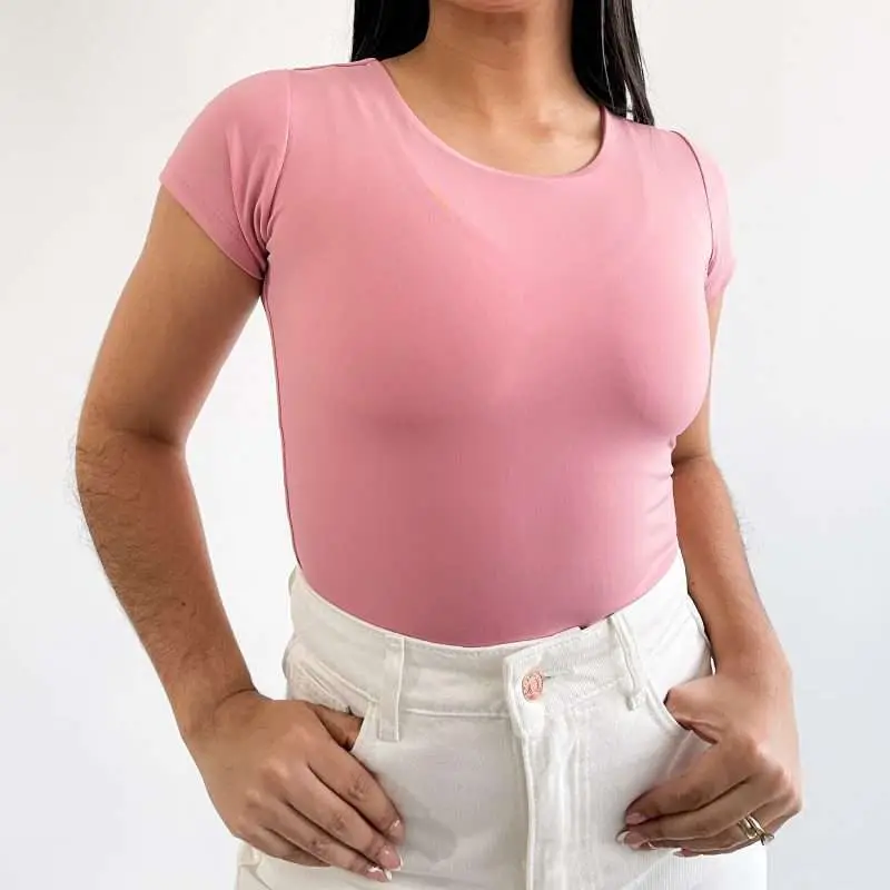 Body manga corta rosa - Imagen 3