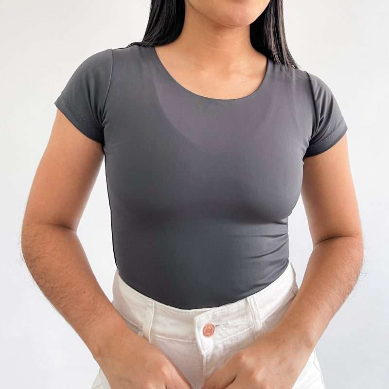Body manga corta gris - Imagen 3