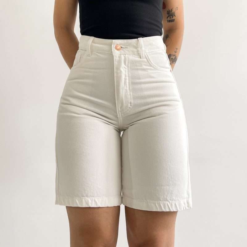 Bermuda jeans beige - Imagen 4
