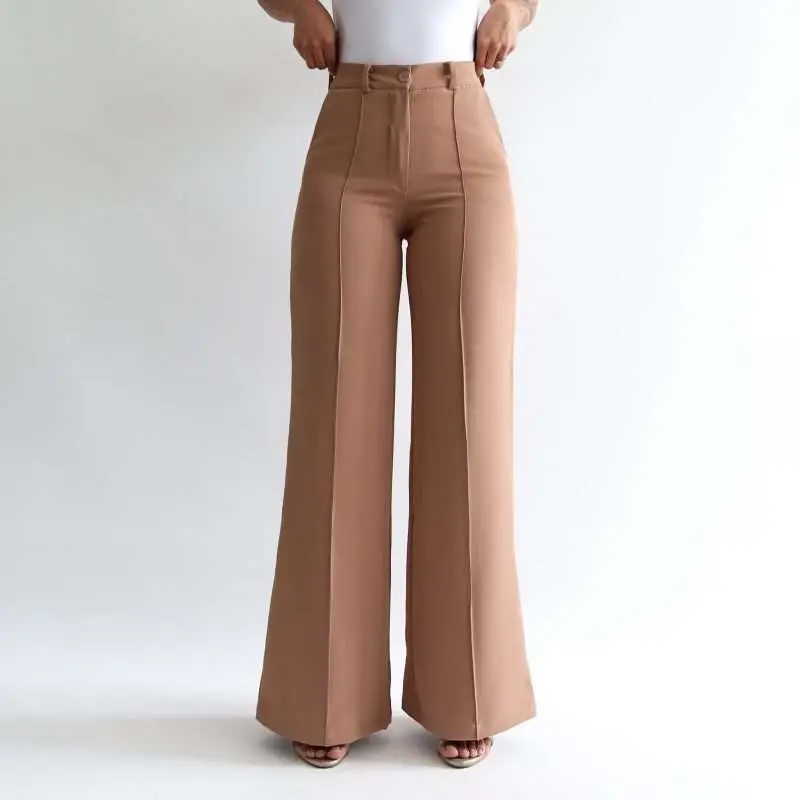 Pantalon wide leg camel
