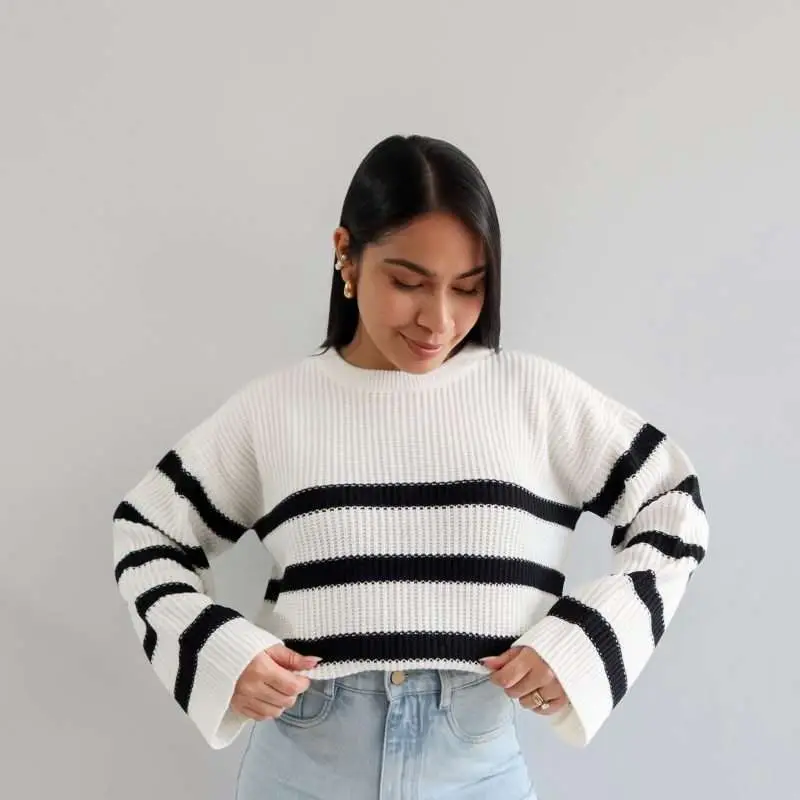 Jersey de punto manga campana negro - Imagen 5
