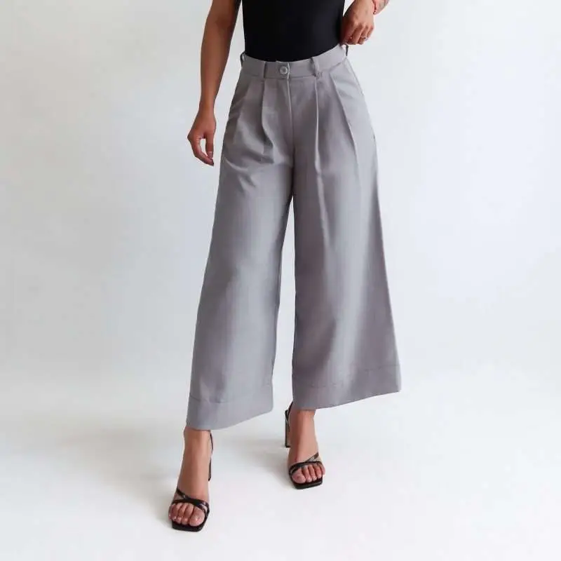Palazzo pants gris - Imagen 4