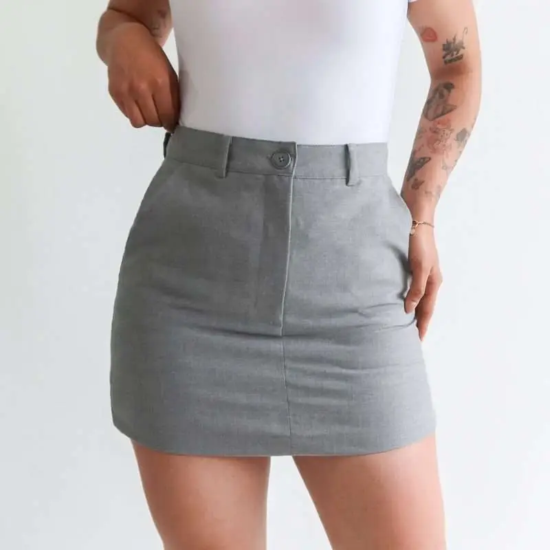 Falda short italia gris - Imagen 4