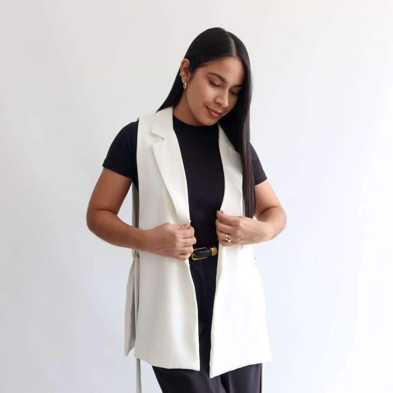 Blazer sin manga blanco