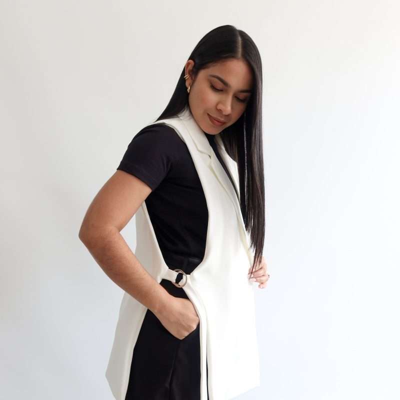 Blazer sin manga blanco