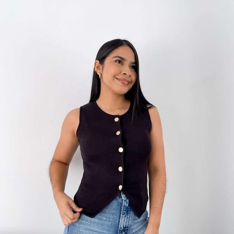 Chaleco tejido Mila negro.
