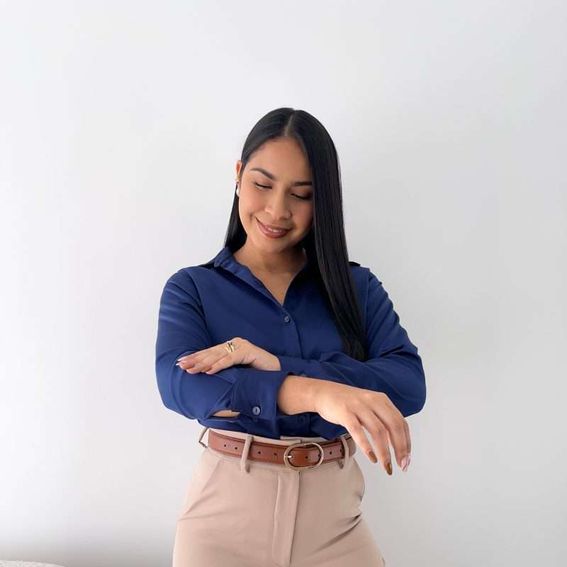 Camisa classic fit azul - Imagen 3