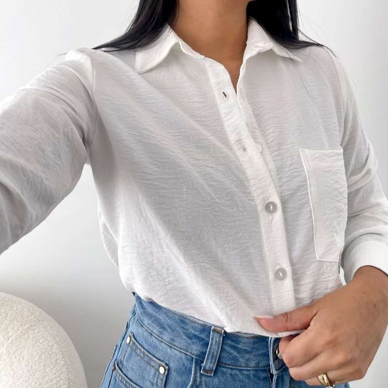Camisa classic fit blanca - Imagen 3