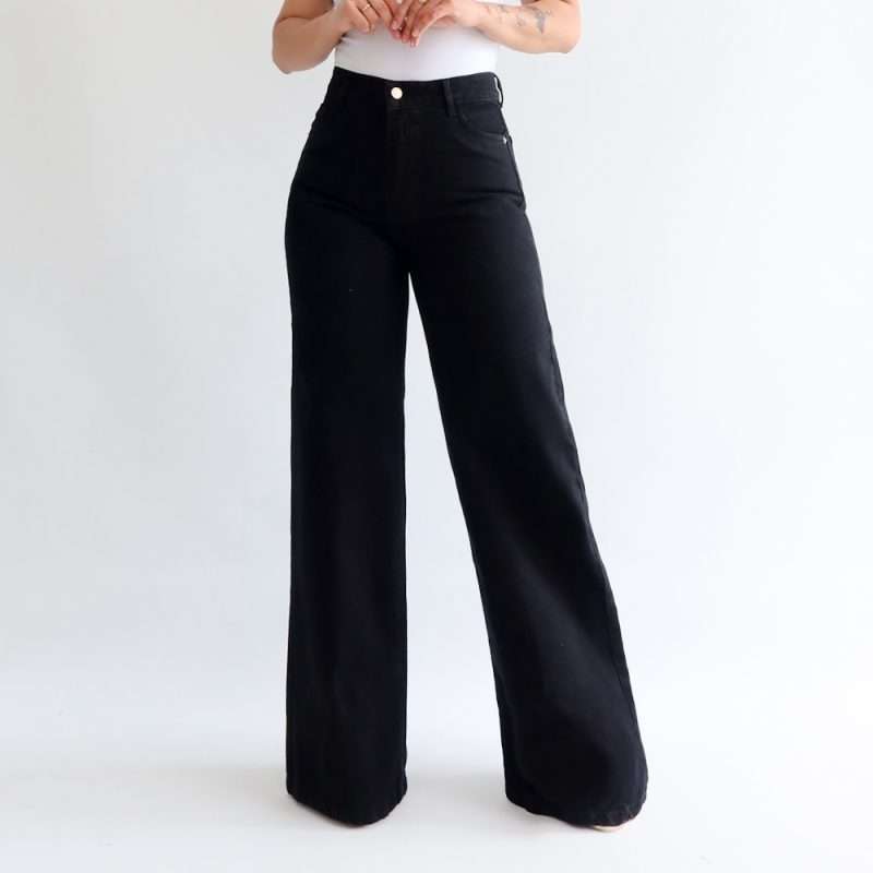 Wide leg jeans negro