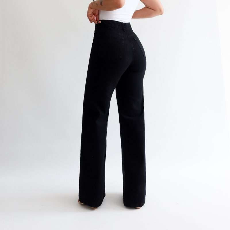 Wide leg jeans negro