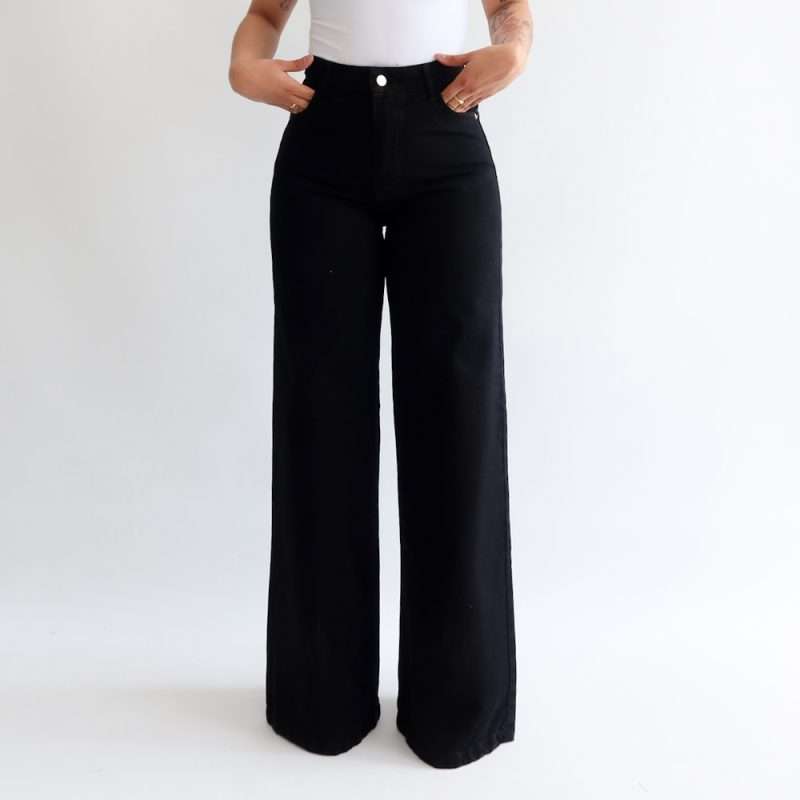 Wide leg jeans negro - Imagen 3