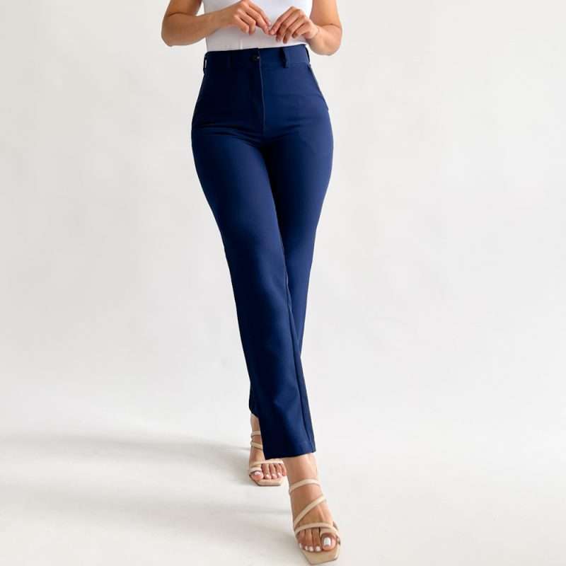Pantalon Slim Fit Liviano Azul - Imagen 3